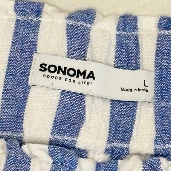Sonoma Linen Shorts Women's L | Blue & White Striped | Lightweight Comfort | EUC - Picture 4 of 10